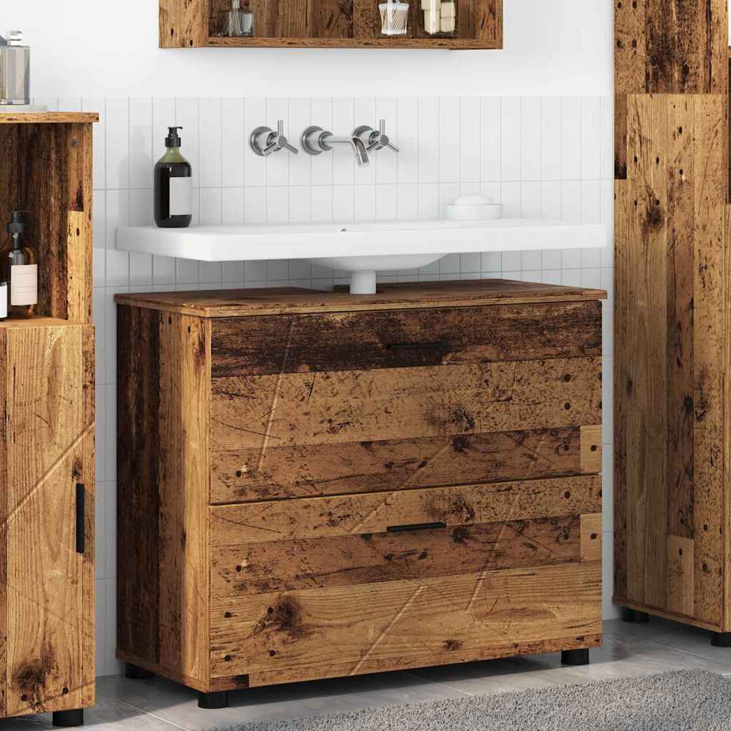vidaXL Bathroom Cabinet White 76.5 x 35 x 64 cm Engineered Wood & Metal