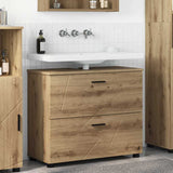 vidaXL Bathroom Cabinet White 76.5 x 35 x 64 cm Engineered Wood & Metal