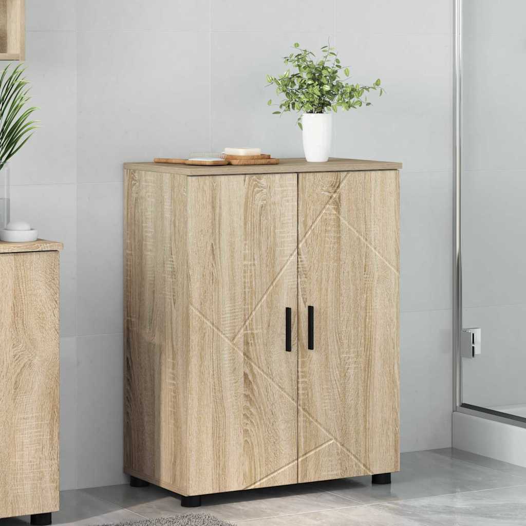 vidaXL Badkamerkast Wit 60 x 35 x 80 cm Bewerkt hout & Metaal