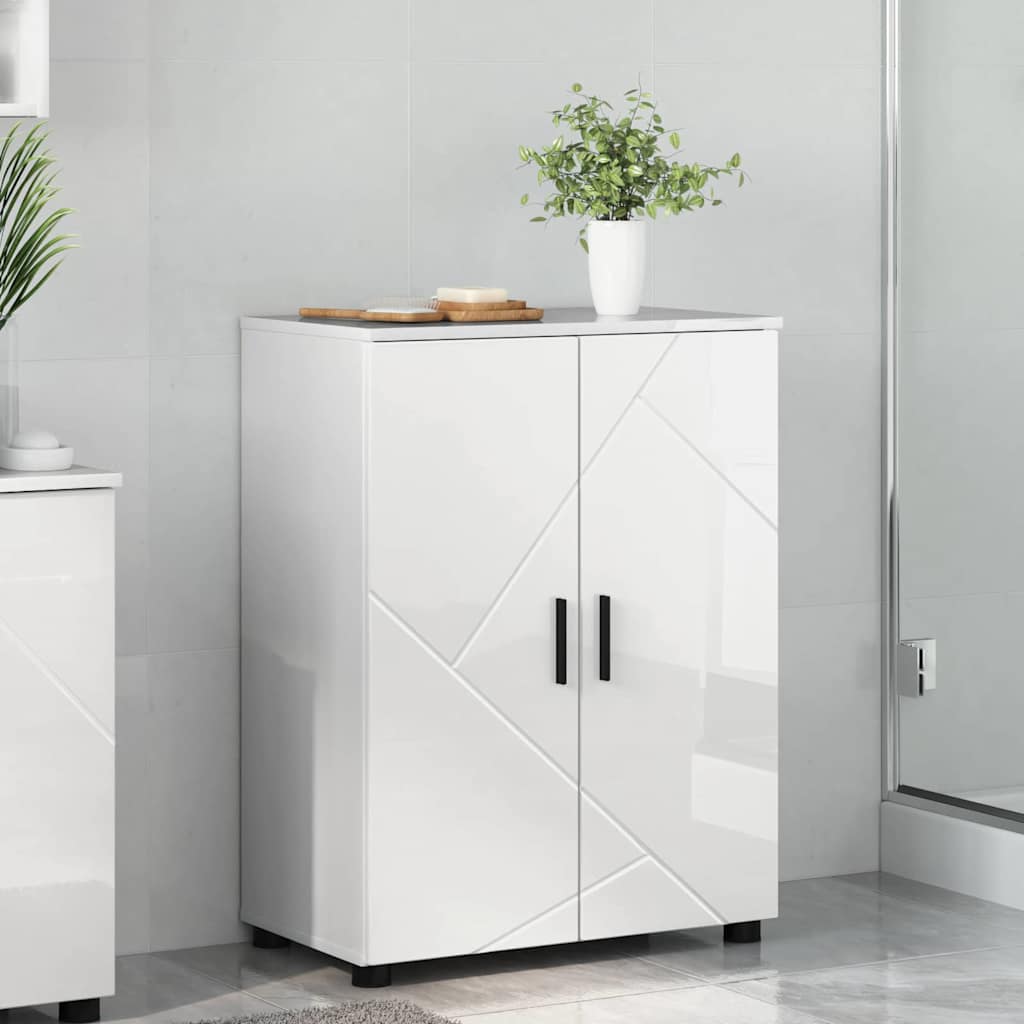 vidaXL Badkamerkast Wit 60 x 35 x 80 cm Bewerkt hout & Metaal