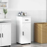 vidaXL Bathroom Cabinet with Drawer White 30x35x80 cm Engineered Wood & Metal