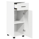vidaXL Bathroom Cabinet with Drawer White 30x35x80 cm Engineered Wood & Metal