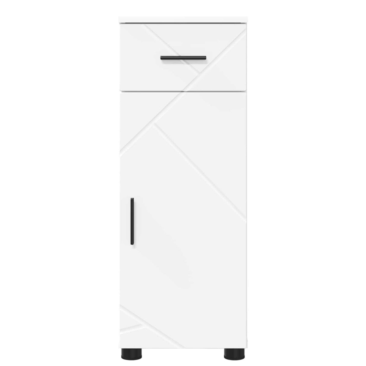 vidaXL Bathroom Cabinet with Drawer White 30x35x80 cm Engineered Wood & Metal