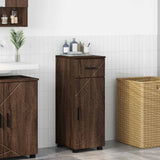 vidaXL Bathroom Cabinet with Drawer White 30x35x80 cm Engineered Wood & Metal