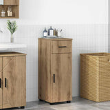 vidaXL Bathroom Cabinet with Drawer White 30x35x80 cm Engineered Wood & Metal