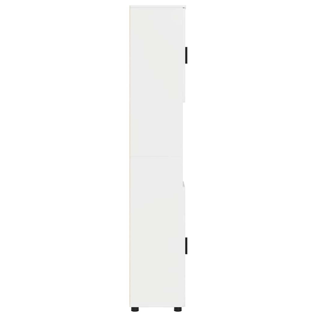 vidaXL Badkamerkast met opslag Hoogglans wit 30 x 35 x 192 cm
