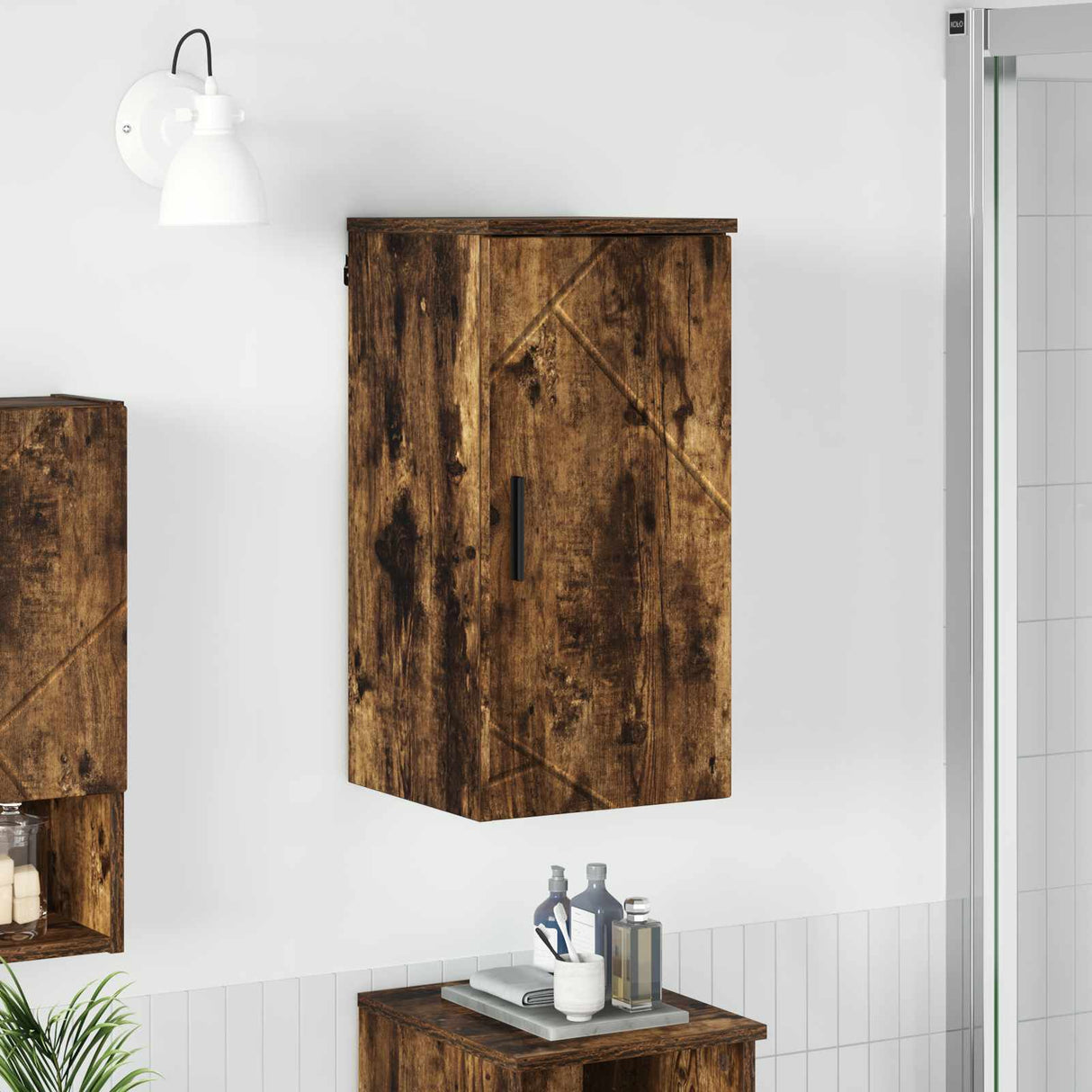 vidaXL Badkamerkast Wit 30 x 31,5 x 61 cm Bewerkt hout & Metaal