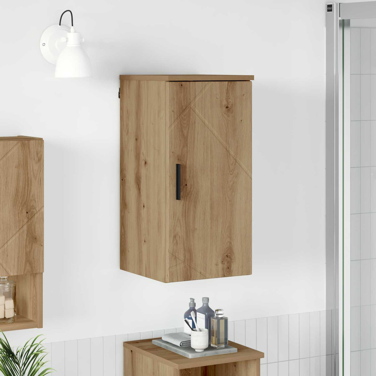 vidaXL Badkamerkast Wit 30 x 31,5 x 61 cm Bewerkt hout & Metaal
