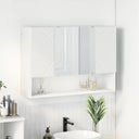 vidaXL Wall-Mounted Mirror Cabinet White 80 x 17 x 55 cm Engineered Wood