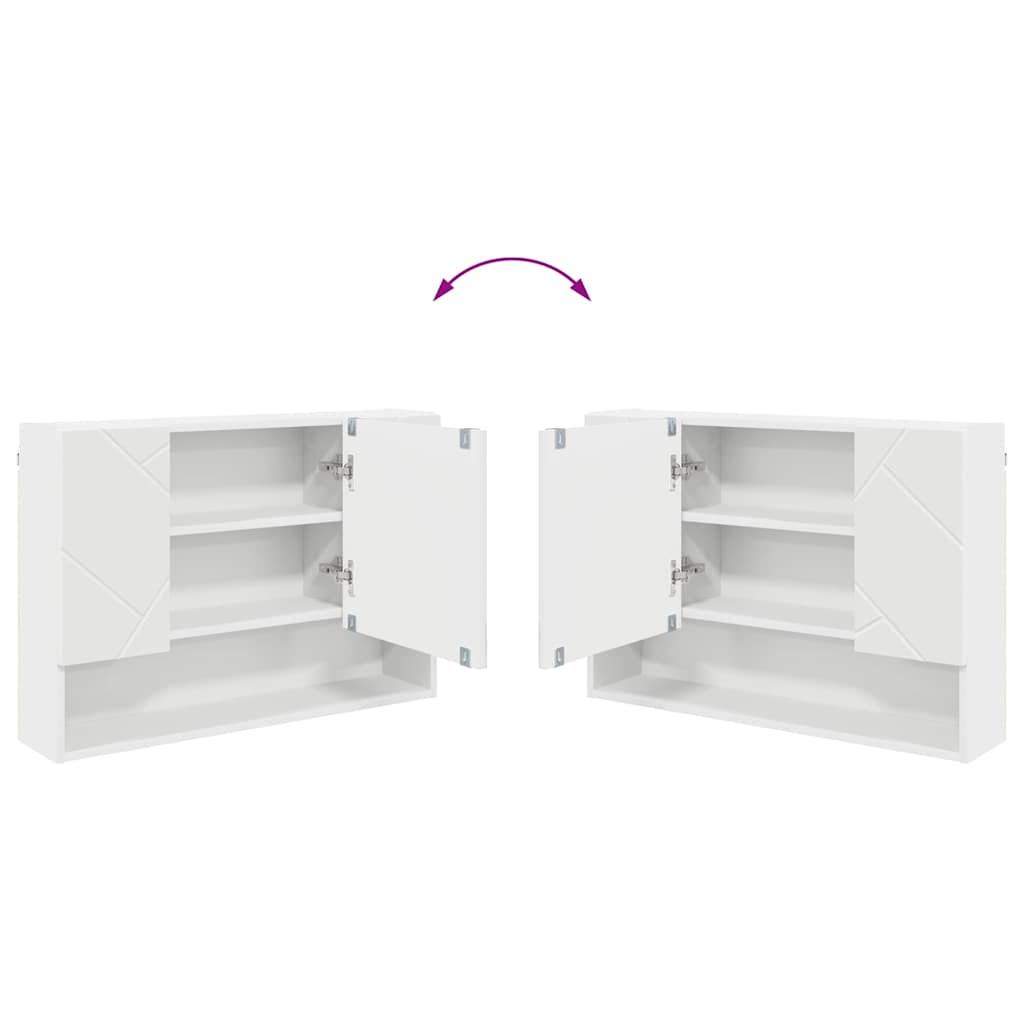 vidaXL Wall-Mounted Mirror Cabinet White 80 x 17 x 55 cm Engineered Wood
