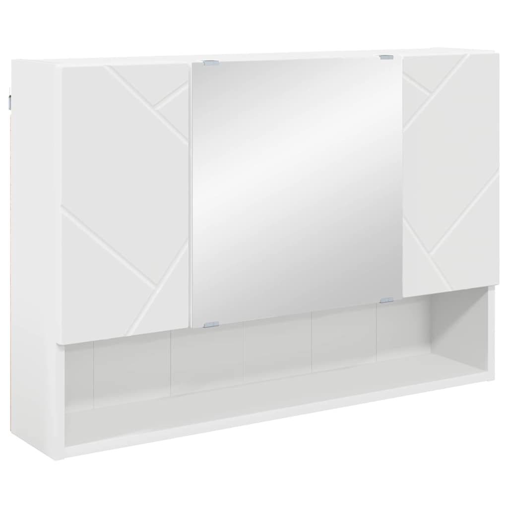 vidaXL Wall-Mounted Mirror Cabinet White 80 x 17 x 55 cm Engineered Wood