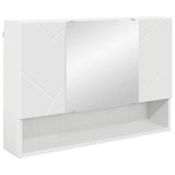 vidaXL Wall-Mounted Mirror Cabinet White 80 x 17 x 55 cm Engineered Wood