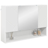 vidaXL Wall-Mounted Mirror Cabinet White 80 x 17 x 55 cm Engineered Wood