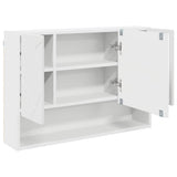 vidaXL Wall-Mounted Mirror Cabinet White 80 x 17 x 55 cm Engineered Wood