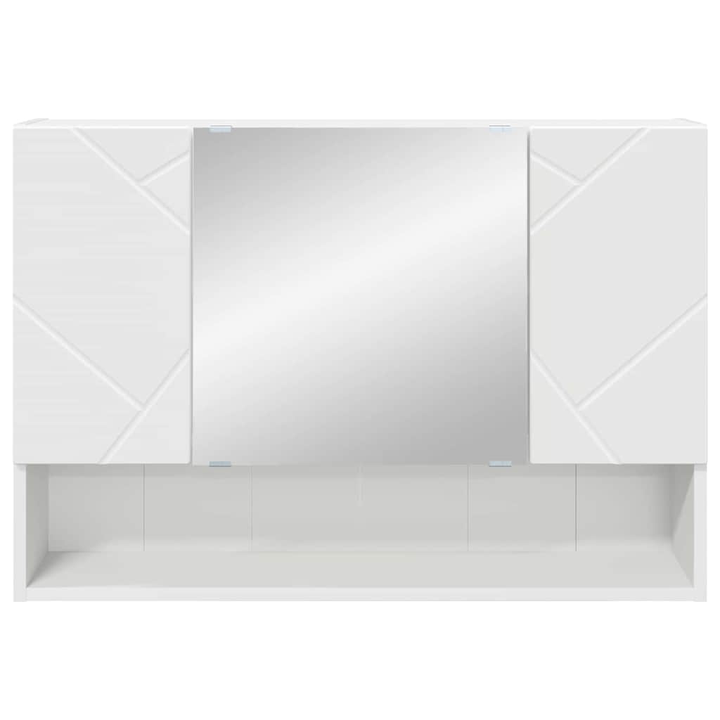 vidaXL Wall-Mounted Mirror Cabinet White 80 x 17 x 55 cm Engineered Wood