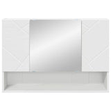 vidaXL Wall-Mounted Mirror Cabinet White 80 x 17 x 55 cm Engineered Wood