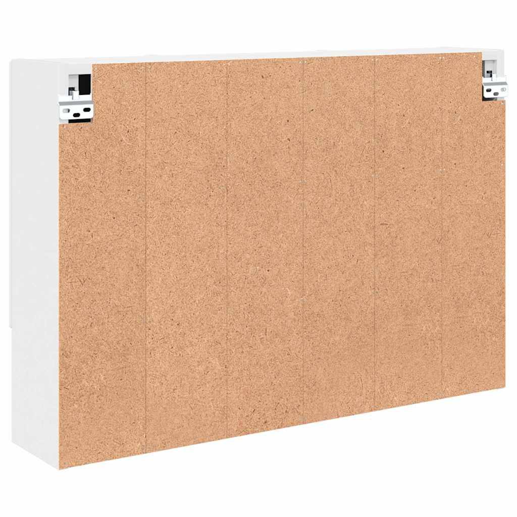 vidaXL Wall-Mounted Mirror Cabinet White 80 x 17 x 55 cm Engineered Wood