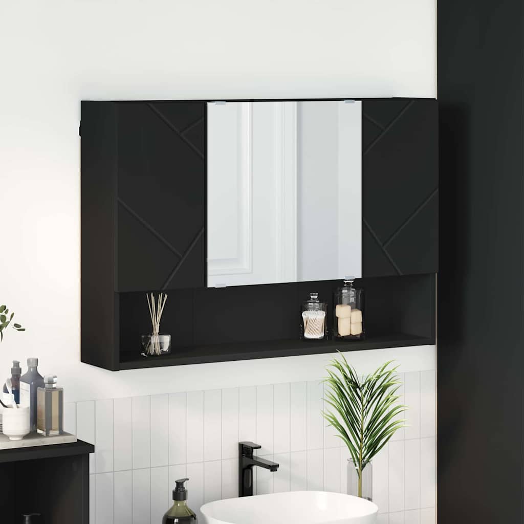 vidaXL Wall-Mounted Mirror Cabinet White 80 x 17 x 55 cm Engineered Wood