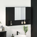 vidaXL Wall-Mounted Mirror Cabinet White 80 x 17 x 55 cm Engineered Wood