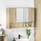 vidaXL Wall-Mounted Mirror Cabinet White 80 x 17 x 55 cm Engineered Wood