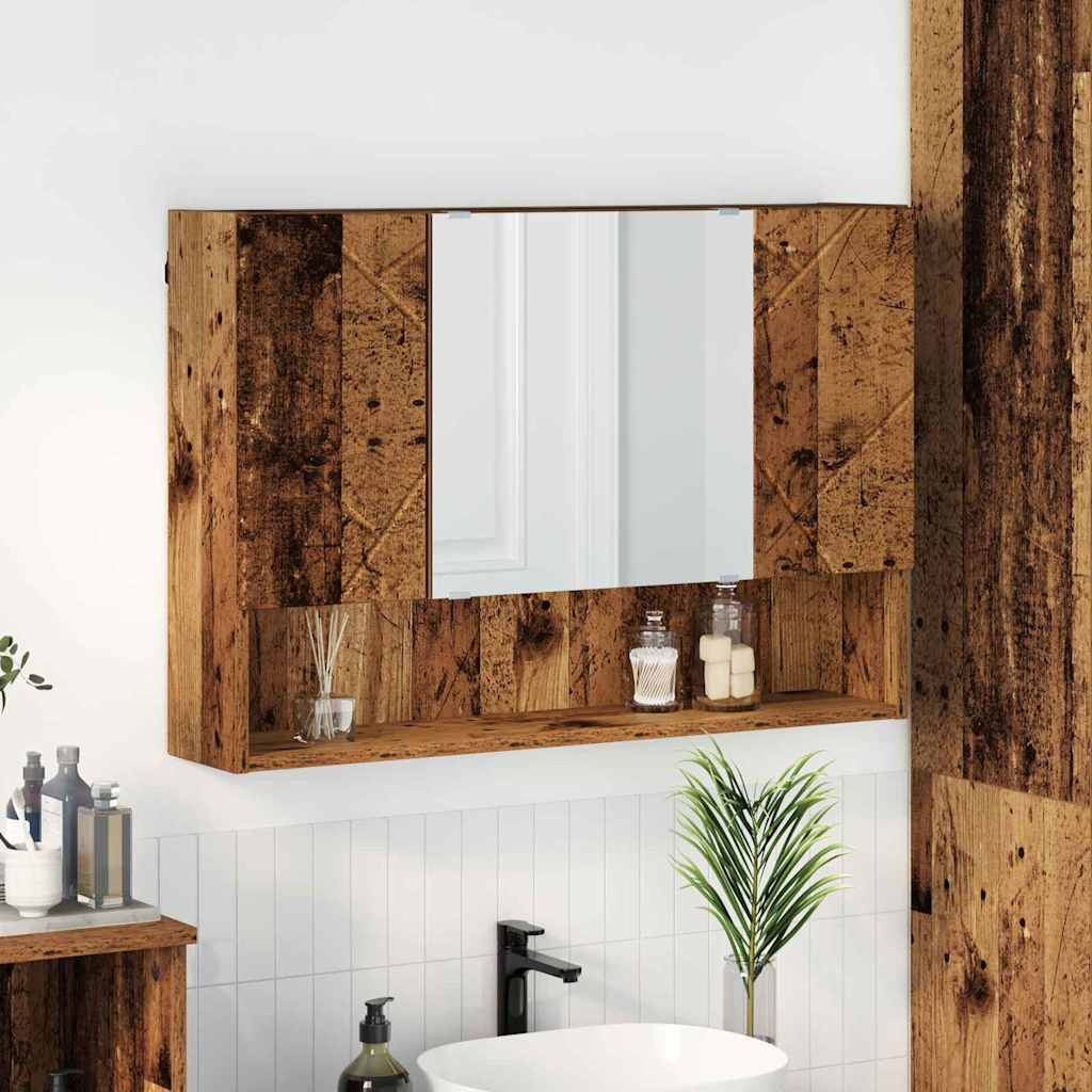 vidaXL Wall-Mounted Mirror Cabinet White 80 x 17 x 55 cm Engineered Wood