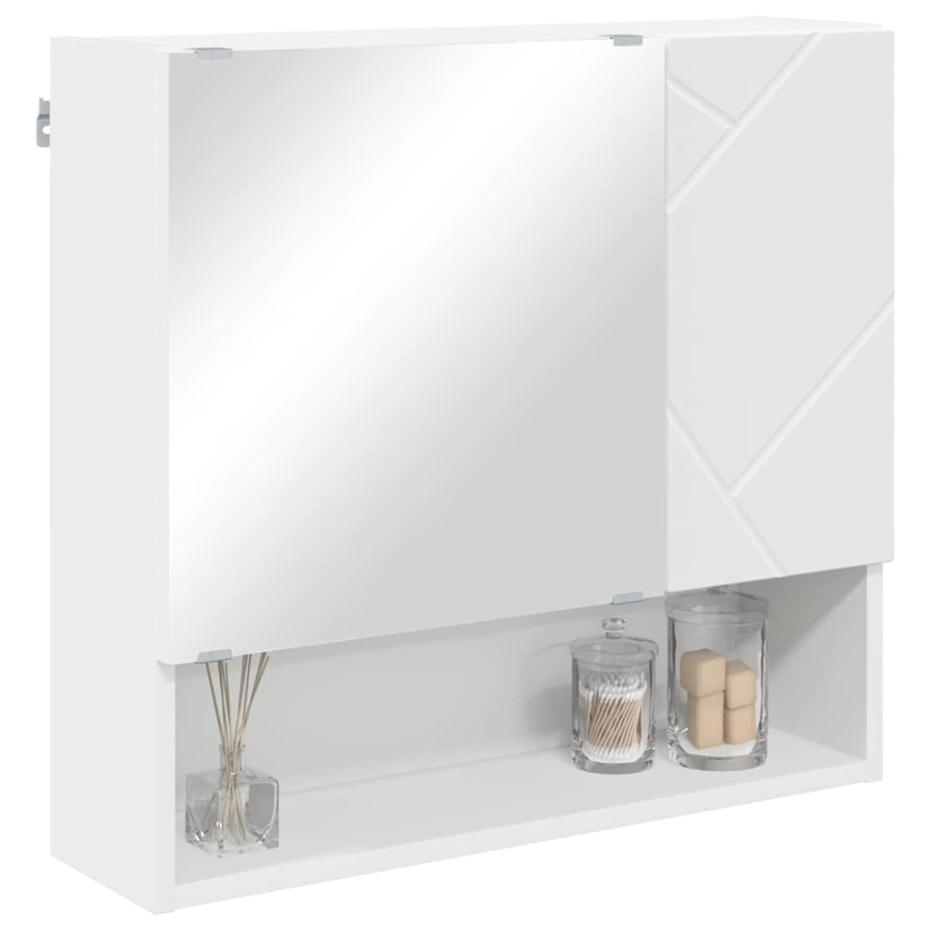 vidaXL Spiegelkast Wandgemonteerd Wit 59 x 17 x 55 cm Bewerkt hout