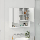 vidaXL Spiegelkast Wandgemonteerd Wit 59 x 17 x 55 cm Bewerkt hout