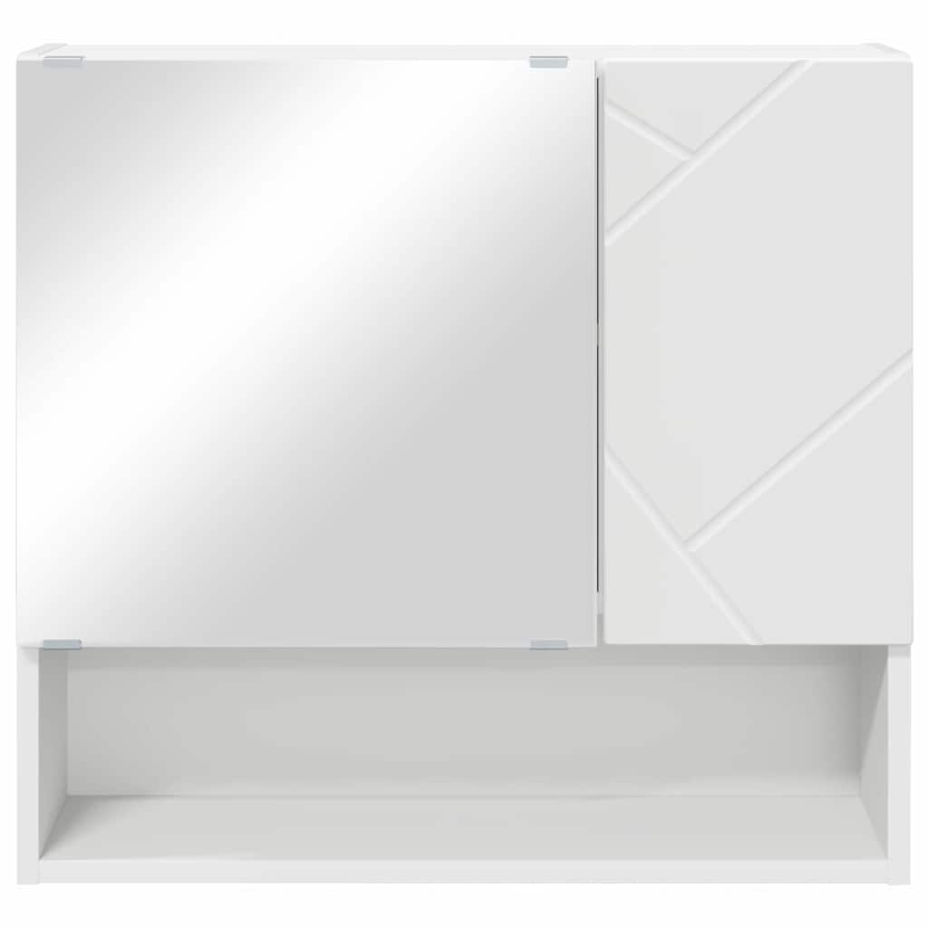 vidaXL Spiegelkast Wandgemonteerd Wit 59 x 17 x 55 cm Bewerkt hout