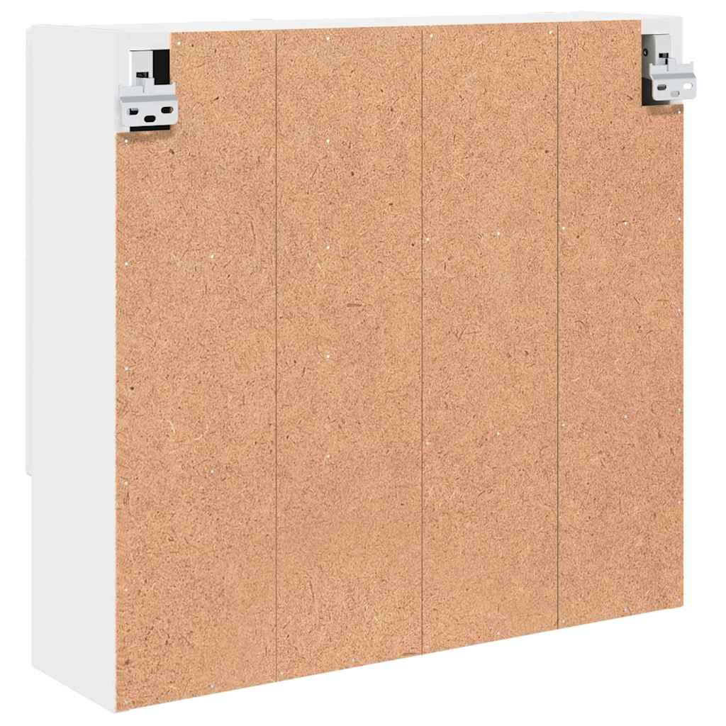 vidaXL Spiegelkast Wandgemonteerd Wit 59 x 17 x 55 cm Bewerkt hout