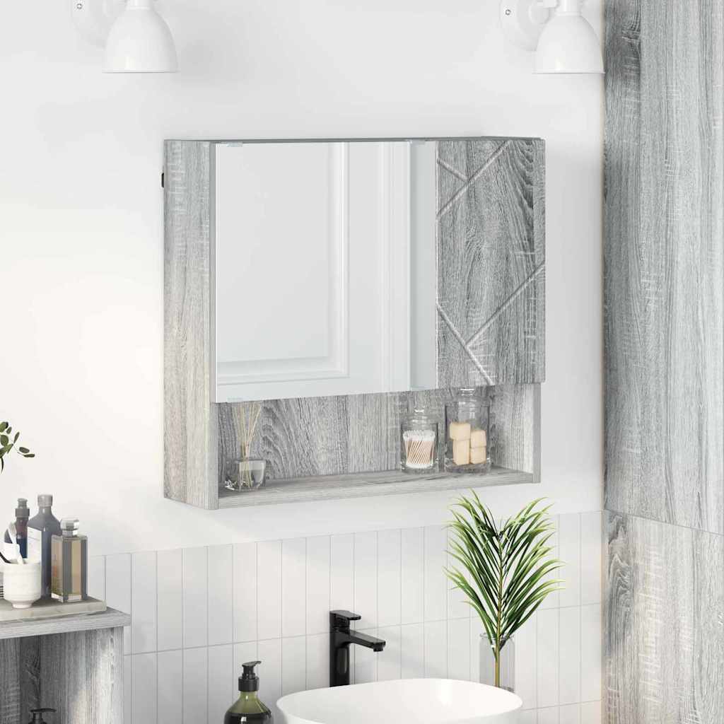 vidaXL Spiegelkast Wandgemonteerd Wit 59 x 17 x 55 cm Bewerkt hout