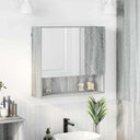 vidaXL Spiegelkast Wandgemonteerd Wit 59 x 17 x 55 cm Bewerkt hout