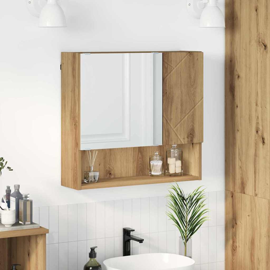 vidaXL Spiegelkast Wandgemonteerd Wit 59 x 17 x 55 cm Bewerkt hout