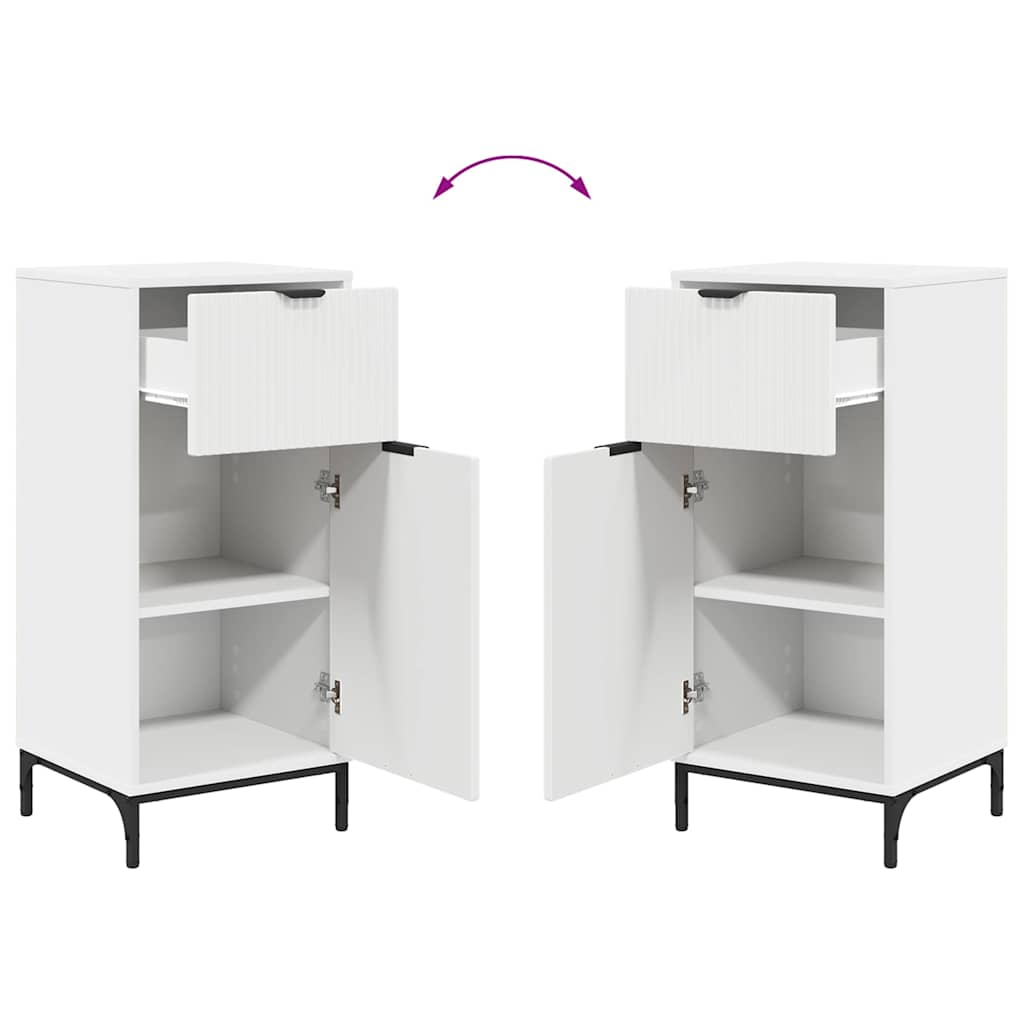 vidaXL Badkamerkast Wit 39,5 x 36 x 88 cm Bewerkt hout & Metaal