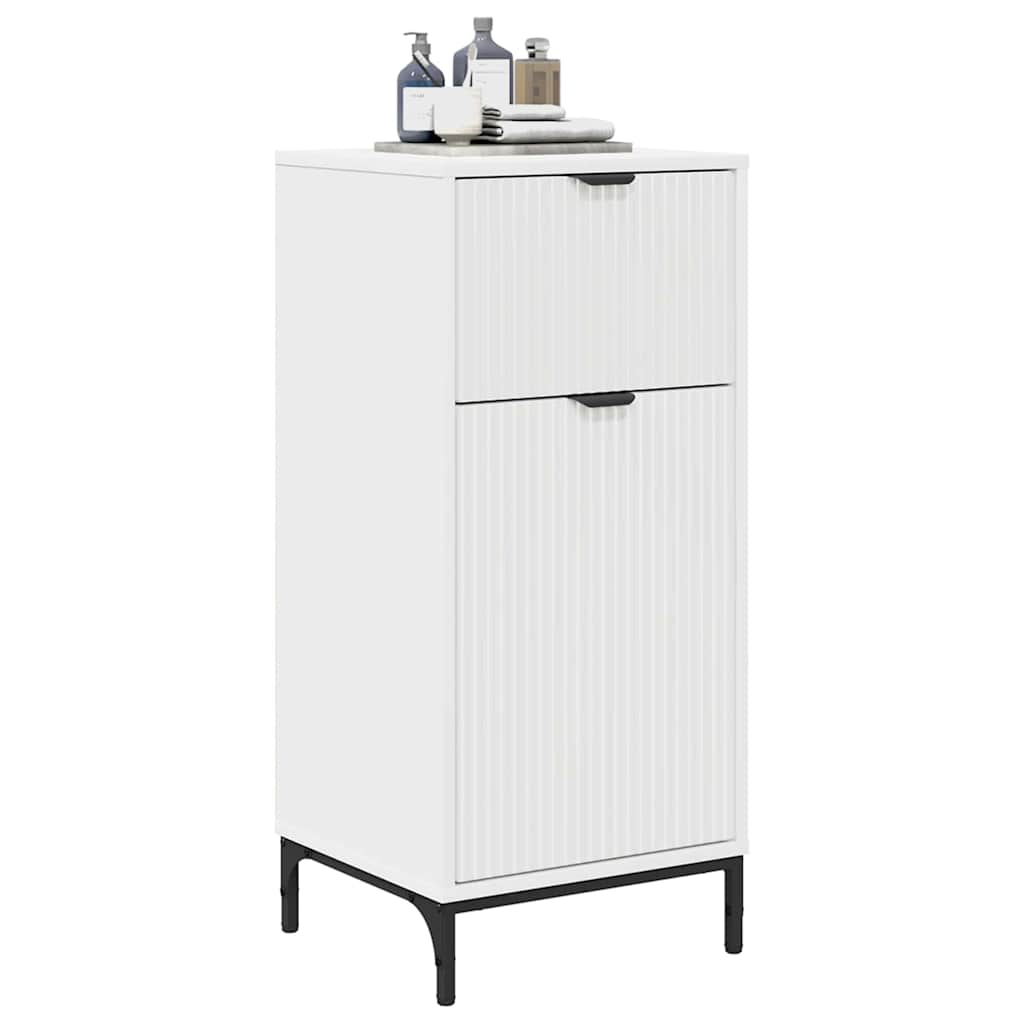 vidaXL Badkamerkast Wit 39,5 x 36 x 88 cm Bewerkt hout & Metaal