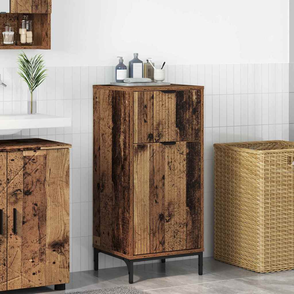 vidaXL Badkamerkast Wit 39,5 x 36 x 88 cm Bewerkt hout & Metaal