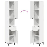 vidaXL Badkamerkast Wit 31,5 x 33 x 190 cm Bewerkt hout & Metaal