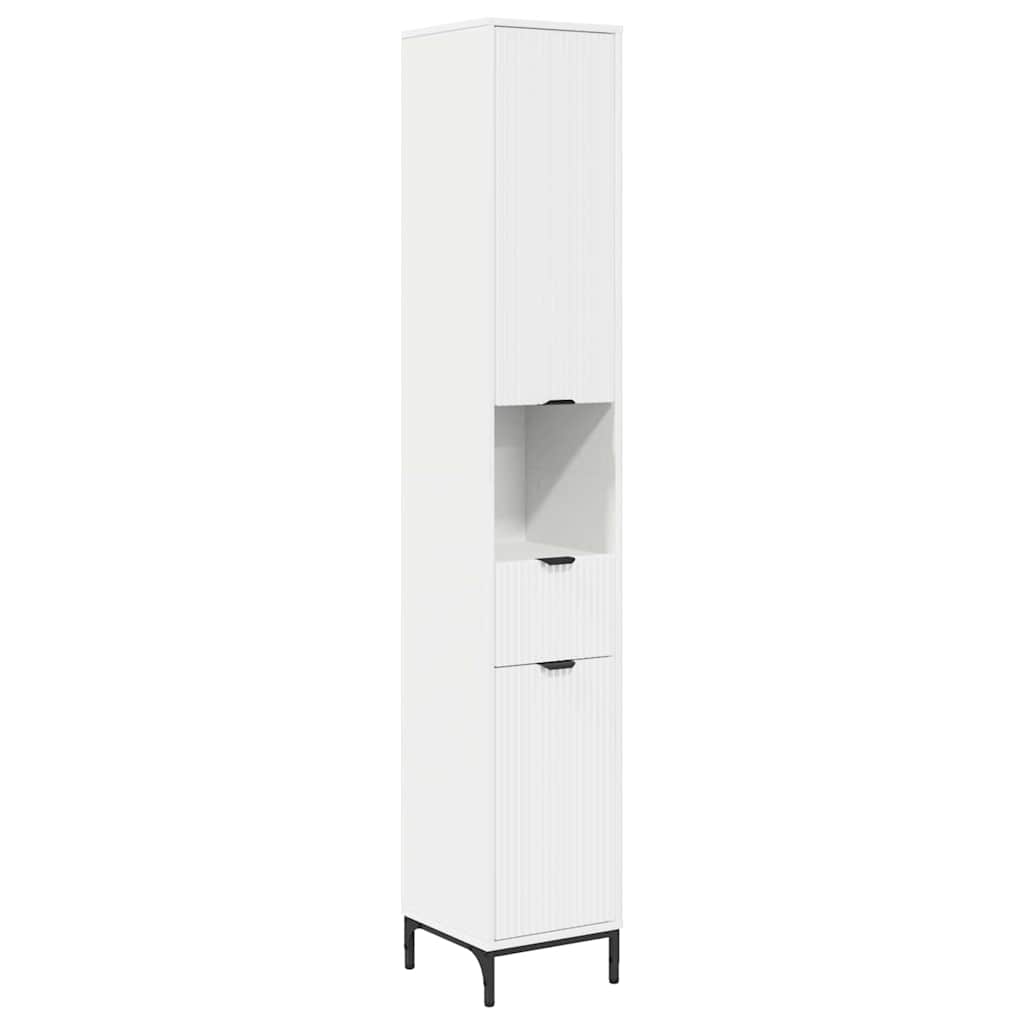 vidaXL Badkamerkast Wit 31,5 x 33 x 190 cm Bewerkt hout & Metaal