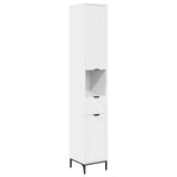 vidaXL Badkamerkast Wit 31,5 x 33 x 190 cm Bewerkt hout & Metaal