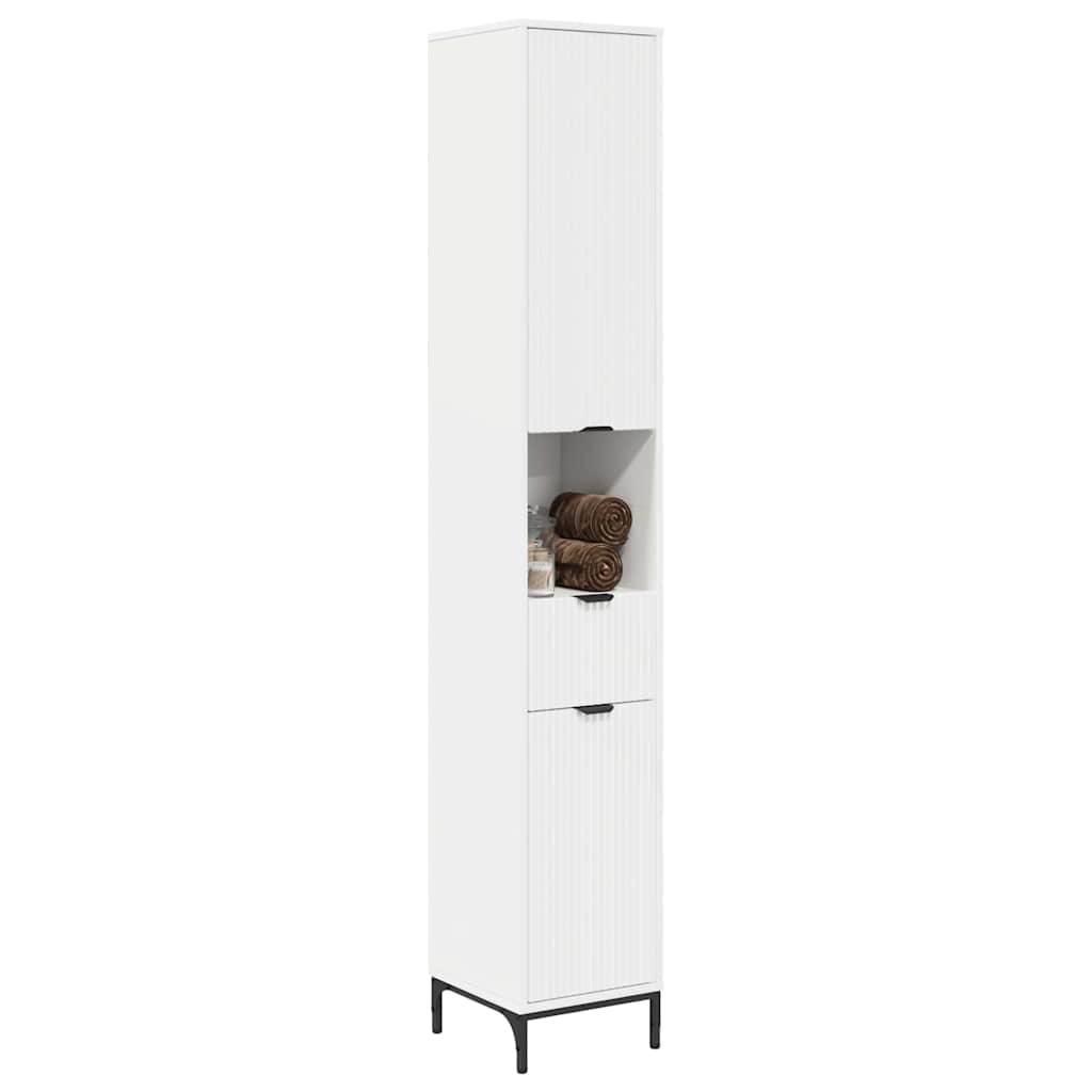 vidaXL Badkamerkast Wit 31,5 x 33 x 190 cm Bewerkt hout & Metaal