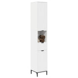 vidaXL Badkamerkast Wit 31,5 x 33 x 190 cm Bewerkt hout & Metaal