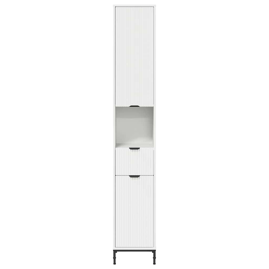 vidaXL Badkamerkast Wit 31,5 x 33 x 190 cm Bewerkt hout & Metaal