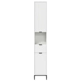 vidaXL Badkamerkast Wit 31,5 x 33 x 190 cm Bewerkt hout & Metaal