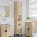 vidaXL Badkamerkast Wit 31,5 x 33 x 190 cm Bewerkt hout & Metaal