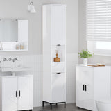 vidaXL Badkamerkast Wit 31,5 x 33 x 190 cm Bewerkt hout & Metaal