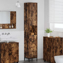 vidaXL Badkamerkast Wit 31,5 x 33 x 190 cm Bewerkt hout & Metaal