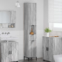 vidaXL Badkamerkast Wit 31,5 x 33 x 190 cm Bewerkt hout & Metaal