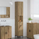 vidaXL Badkamerkast Wit 31,5 x 33 x 190 cm Bewerkt hout & Metaal