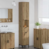 vidaXL Badkamerkast Wit 31,5 x 33 x 190 cm Bewerkt hout & Metaal