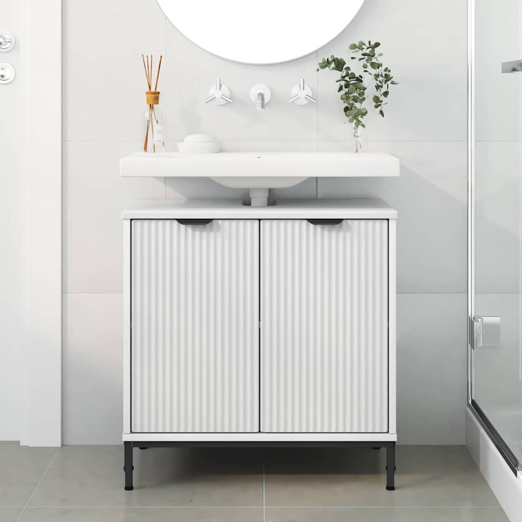 vidaXL Wastafel kabinet voor de badkamer Wit 60.5 x 33.5 x 61 cm