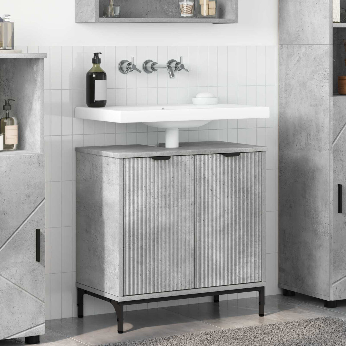 vidaXL Wastafel kabinet voor de badkamer Wit 60.5 x 33.5 x 61 cm